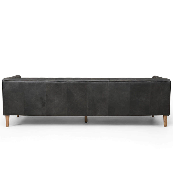 Home Fashion Williams Leather 90" Sofa Washed Ebony By Four Hands