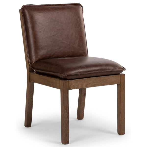 home fashion Wilmington Leather Dining Chair Havana Brown Set of 2 by Four Hands