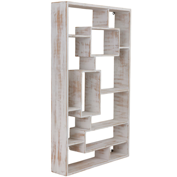 Home Fashion Wooden Multi-Tier Wall Shelf White Wash
