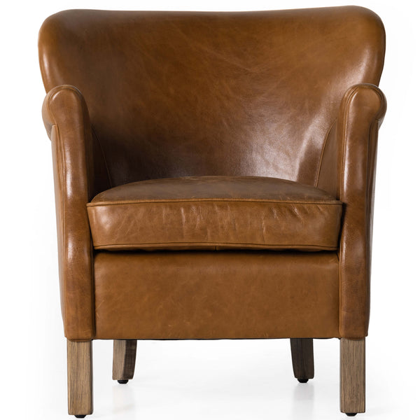Home Fashion Wycliffe Leather Chair Vintage Soft Camel By Four Hands