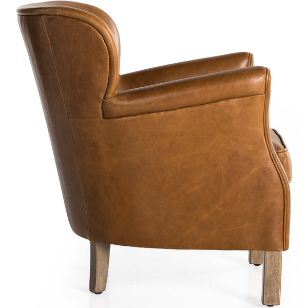 Home Fashion Wycliffe Leather Chair Vintage Soft Camel By Four Hands