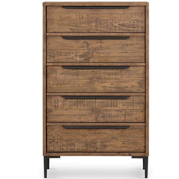 Home Fashion Wyeth 5 Drawer Dresser Rustic Sandalwood By Four Hands