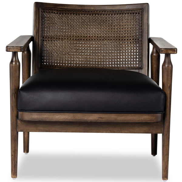 Home Fashion Xavier Leather Chair Carson Black By Four Hands