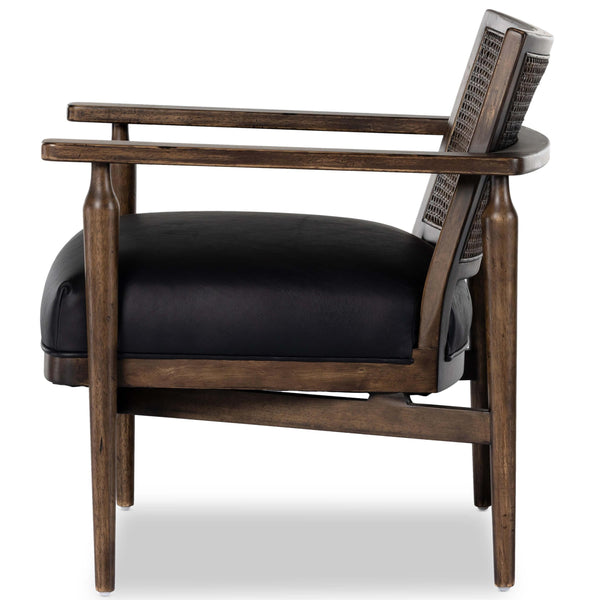 Home Fashion Xavier Leather Chair Carson Black By Four Hands