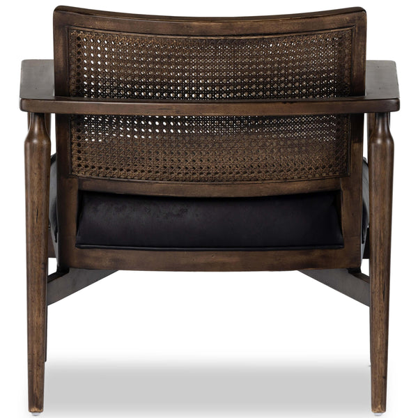 Home Fashion Xavier Leather Chair Carson Black By Four Hands