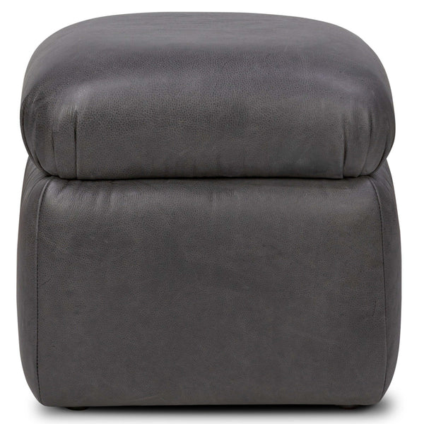Home Fashion Yani Leather Ottoman Palermo Black By Four Hands