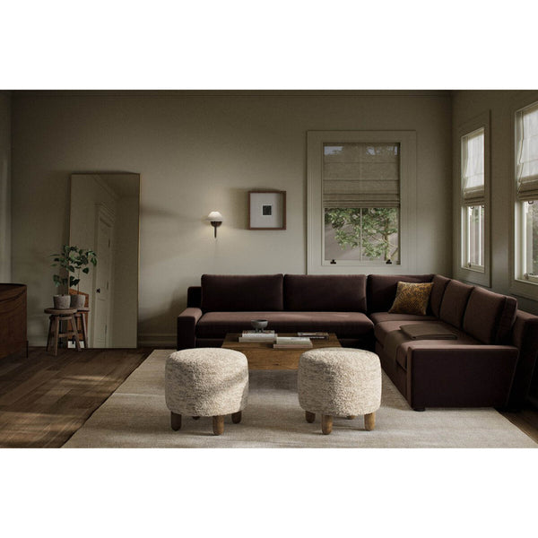 Home Fashion Yelena 3 Piece Sectional Surrey Cocoa By Four Hands