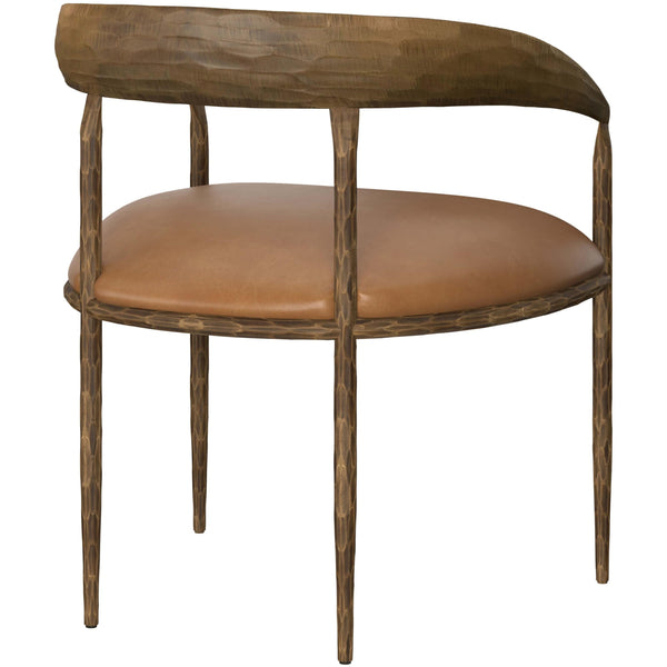 Home Fashion Zanatta Leather Dining Chair Tan Set Of 2