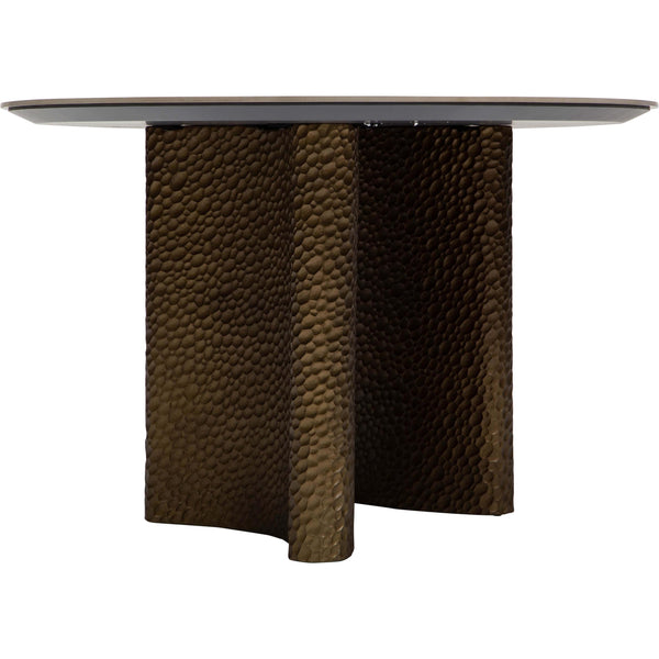 Home Fashion Zander Dining Table Dark Grey/Gold Hammered Base