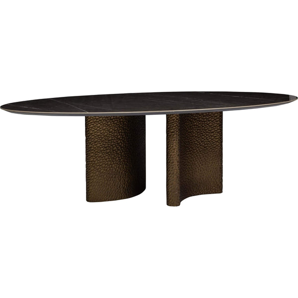 home fashion Zander Dining Table Dark Grey/Gold Hammered Base