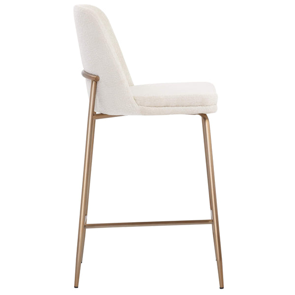 Home Fashion Zeke Counter Stool Bergen Ivory/Antique Brass