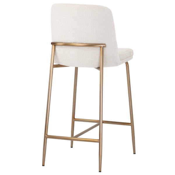 Home Fashion Zeke Counter Stool Bergen Ivory/Antique Brass