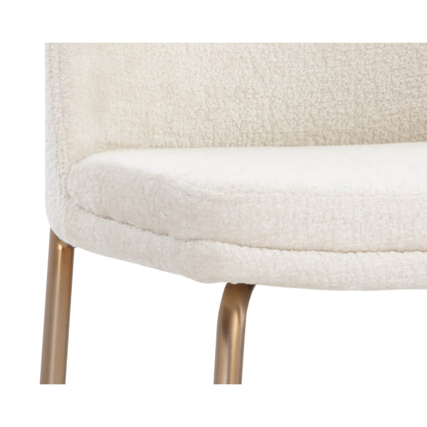 Home Fashion Zeke Counter Stool Bergen Ivory/Antique Brass