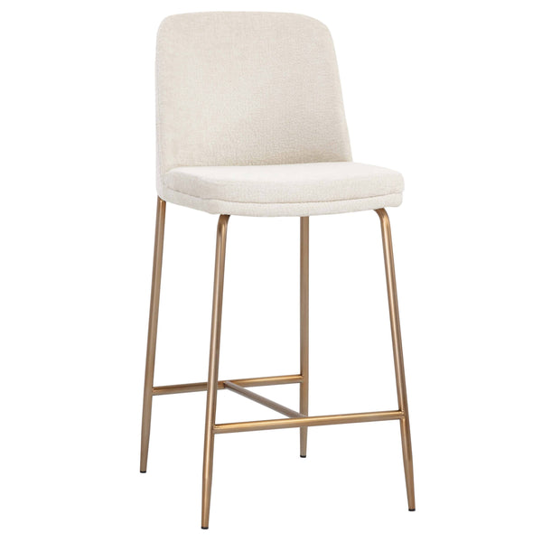 home fashion Zeke Counter Stool Bergen Ivory/Antique Brass