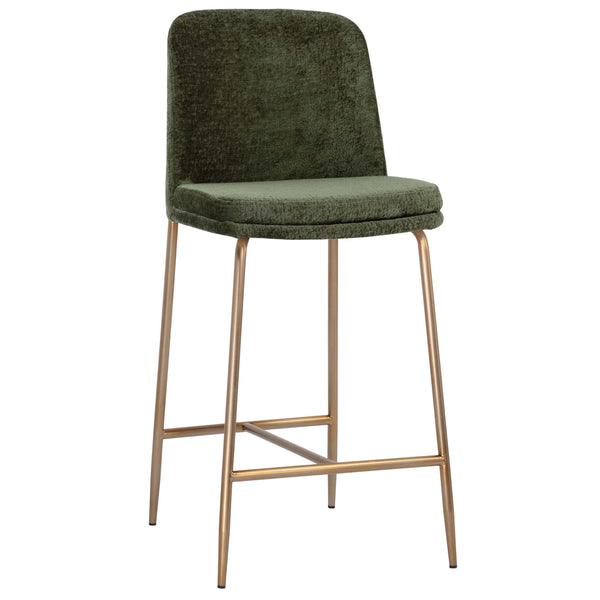 home fashion Zeke Counter Stool Bergen Olive/Antique Brass