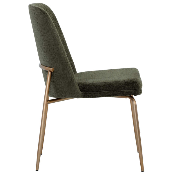 Home Fashion Zeke Dining Chair Bergen Olive/Antique Brass Set Of 2