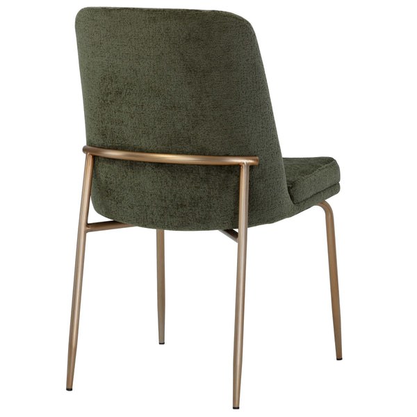 Home Fashion Zeke Dining Chair Bergen Olive/Antique Brass Set Of 2